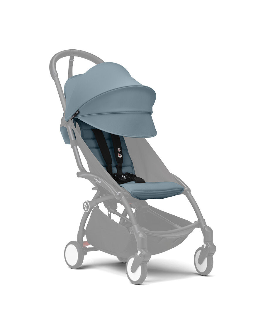 Stokke® YOYO3® 6+ Aqua. Black Frame. Shadowed frame.